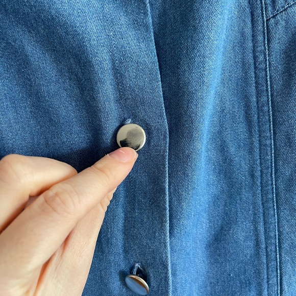 90’s lightweight denim cotton buttoned skirt / 6p - Picture 11 of 13